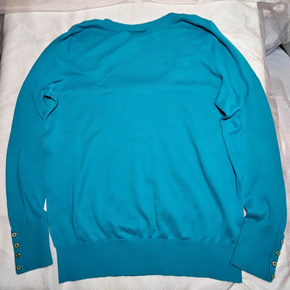 Lane Bryant Turquoise Blue Scoop Neck Lightweight Sweater Size 14/16 Vintage - Picture 3 of 5